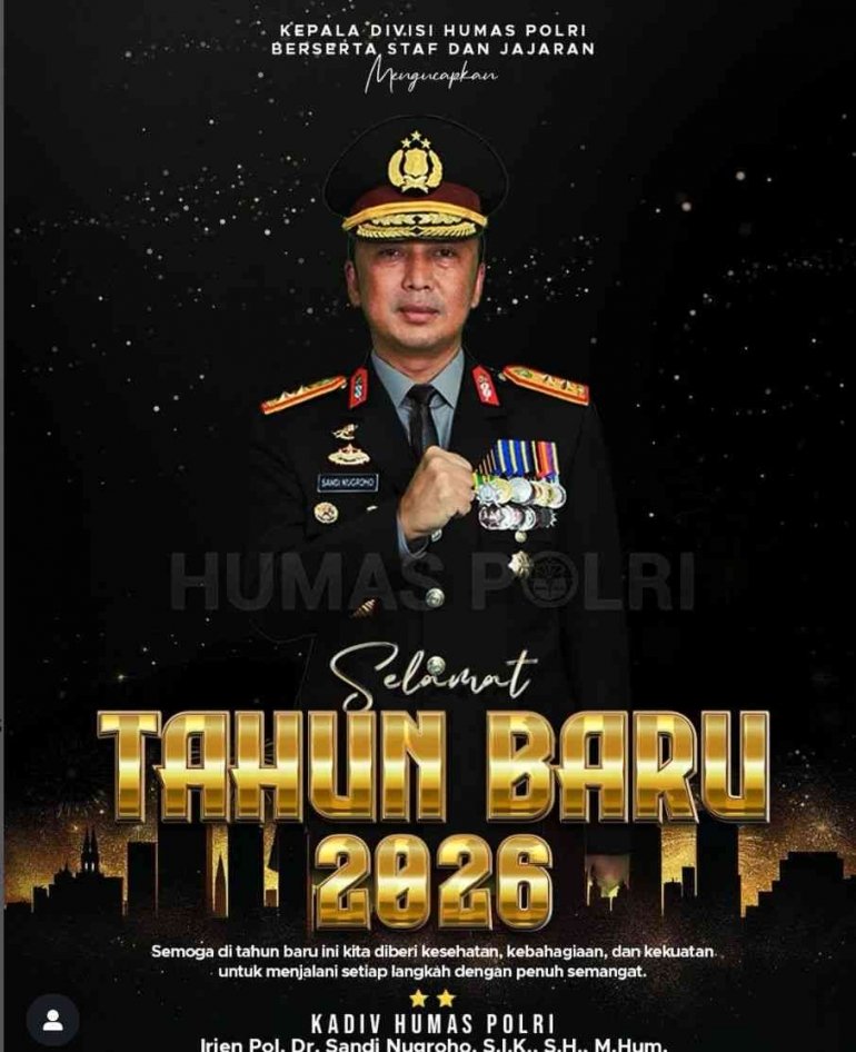 Sambut Tahun Baru 2026, Kadiv Humas Polri Ajak Hadapi Tantangan dengan Semangat dan Optimisme